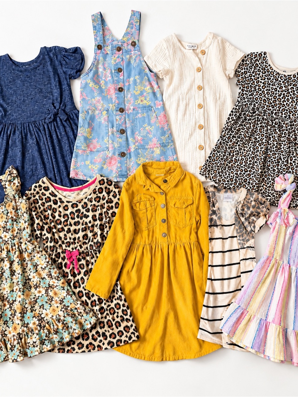 Girls Clothing Bundle Leopard Floral Fall Dress lot Cardigan kidcore Size 4-5